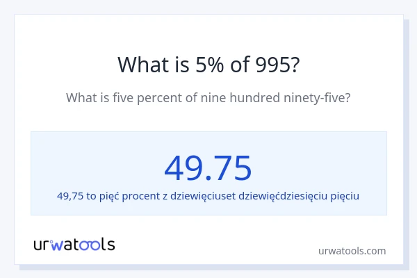 Ile wynosi 5% z 995?