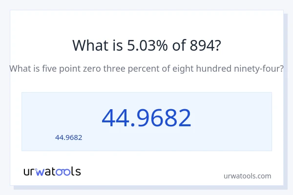 5.03% ของ 894 คือเท่าไร?