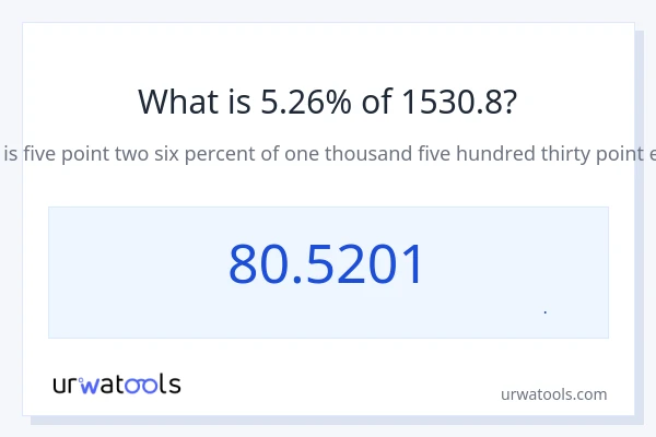 5.26% از 1530.8 چقدر است؟
