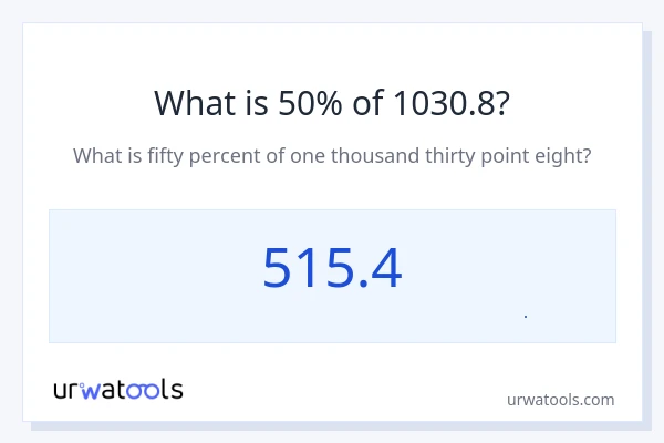 50% از 1030.8 چقدر است؟