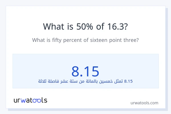 ما هي نسبة 50% من 16.3؟