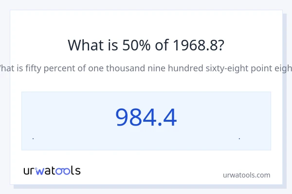 50% از 1968.8 چقدر است؟