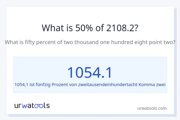 Was ist 50% von 2108.2?