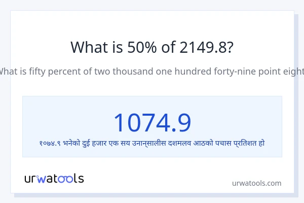 2149.8 को 50% कति हुन्छ?