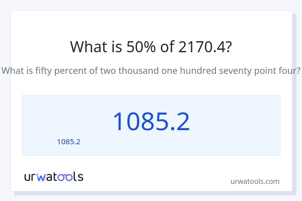 50% ของ 2170.4 คือเท่าไร?