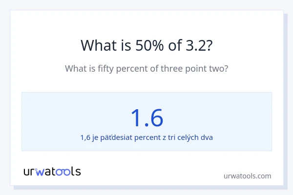 Čo je 50 % z 3.2?