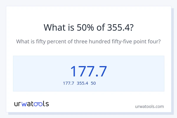 355.4の50%は何ですか?