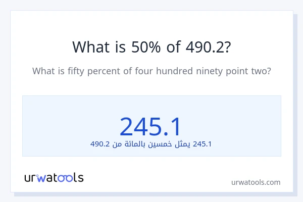 ما هي نسبة 50% من 490.2؟