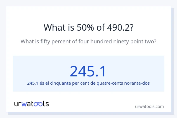 Quin és l'50% de 490.2?