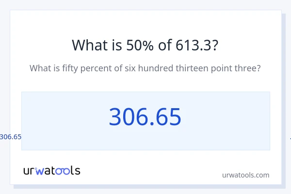 613.3 இல் 50% என்றால் என்ன?