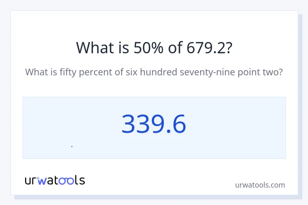 679.2 এর 50% কত?