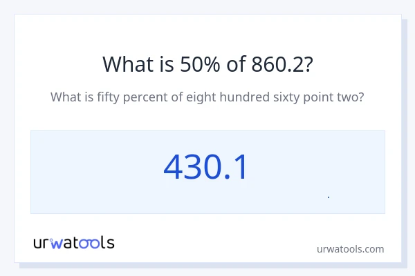 50% از 860.2 چقدر است؟