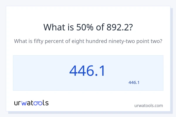 892.2 کا 50% کیا ہے؟