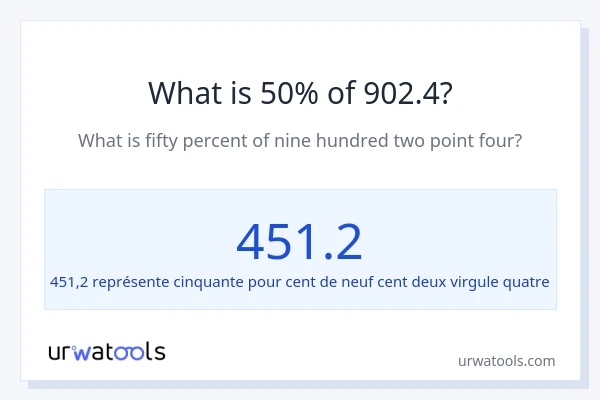 Quel est 50% de 902.4 ?