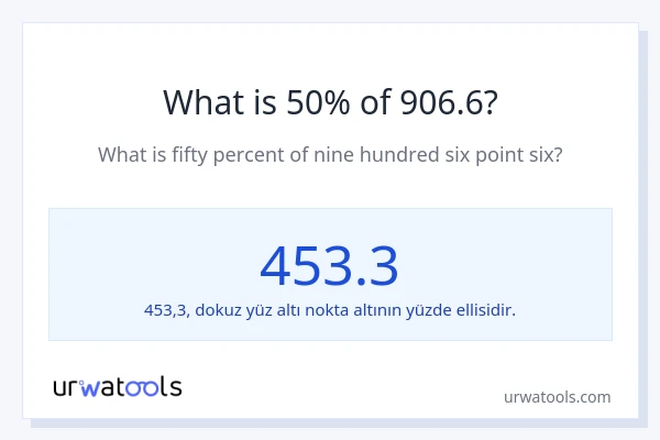 906.6'nin %1'i nedir?