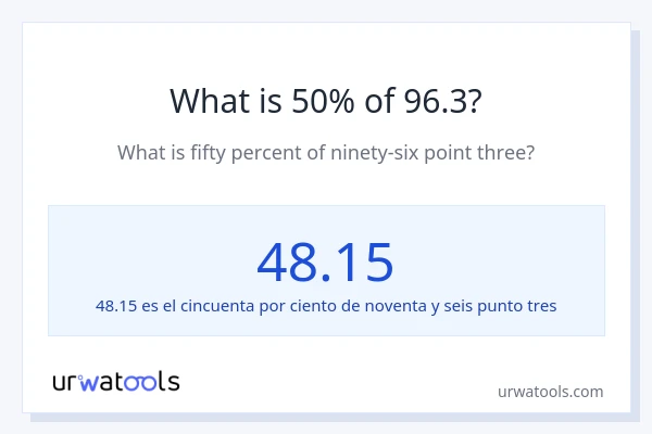 ¿Qué es el 50% de 96.3?