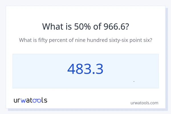 50% از 966.6 چقدر است؟