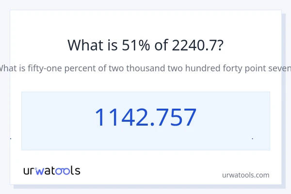 51% از 2240.7 چقدر است؟