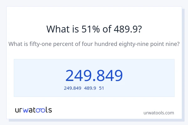 489.9の51%は何ですか?