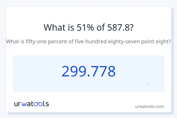 51% از 587.8 چقدر است؟