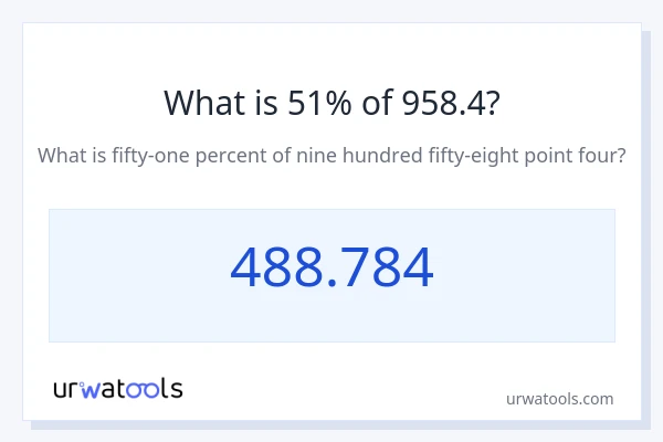 958.4 യുടെ 51% എന്താണ്?