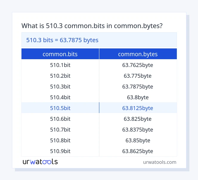 510.3 common.bits до common.bytes таблица
