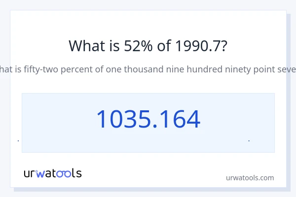 52% از 1990.7 چقدر است؟