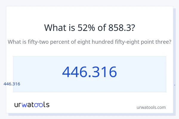 858.3 లో 52% ఎంత?