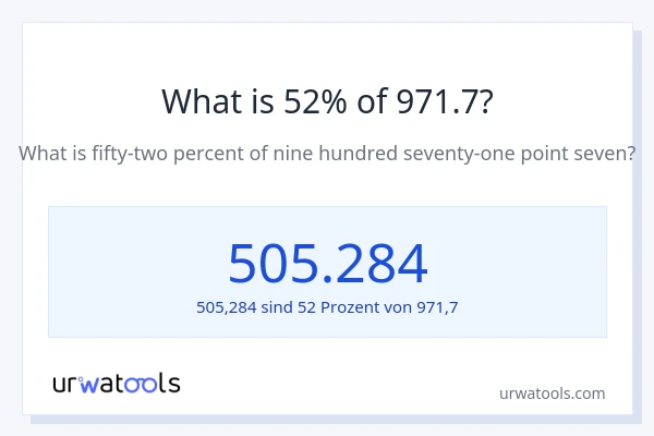 Was ist 52% von 971.7?