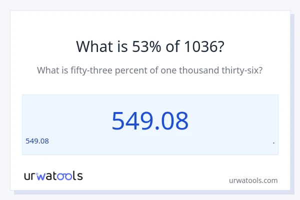 1036 യുടെ 53% എന്താണ്?