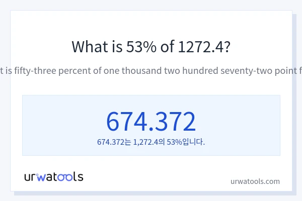 1272.4의 53%는 얼마입니까?
