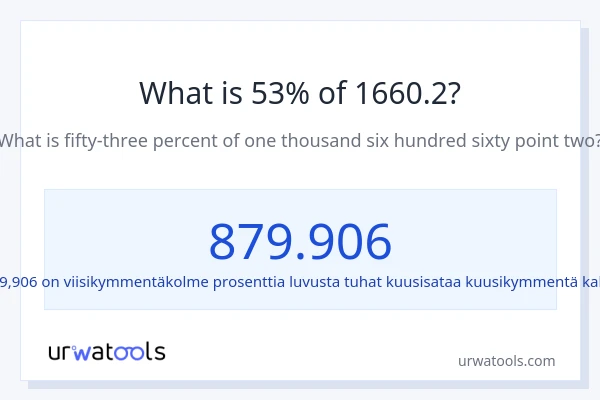 Mikä on 53 % 1660.2:sta?