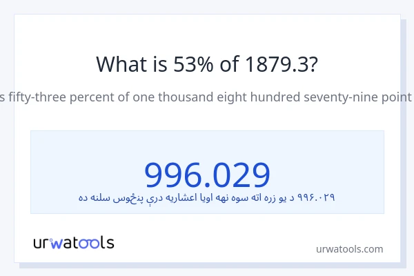 د 1879.3 53٪ څومره دی؟