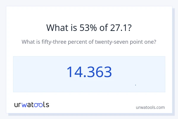 53% از 27.1 چقدر است؟
