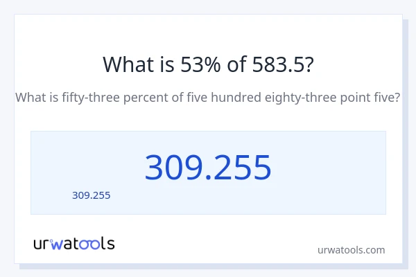 53% ของ 583.5 คือเท่าไร?