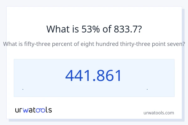 53% از 833.7 چقدر است؟