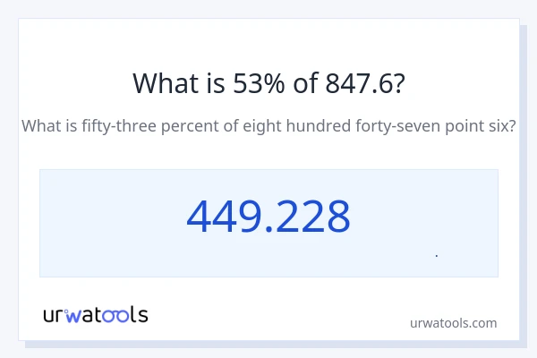 53% از 847.6 چقدر است؟
