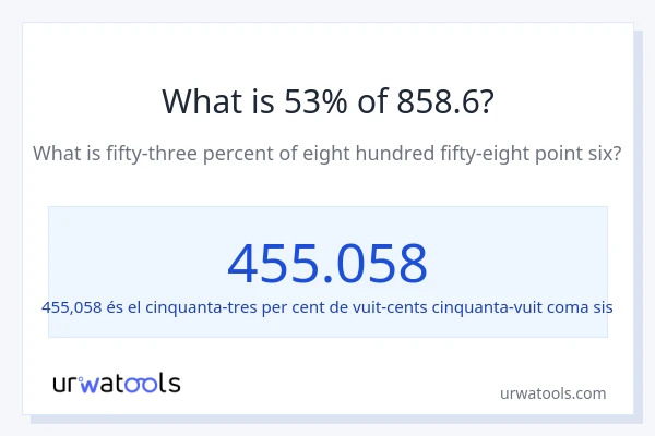 Quin és l'53% de 858.6?