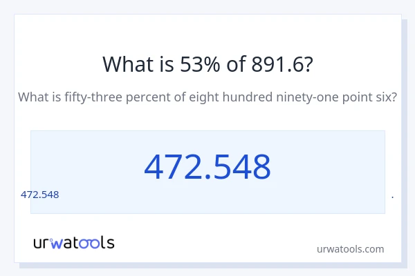 891.6 లో 53% ఎంత?