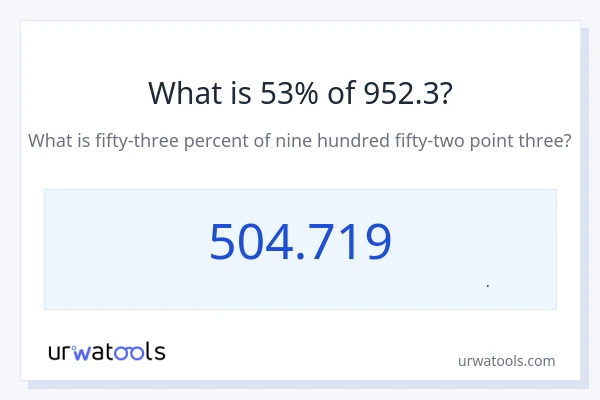 53% از 952.3 چقدر است؟