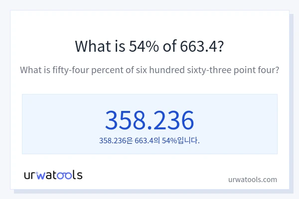 663.4의 54%는 얼마입니까?