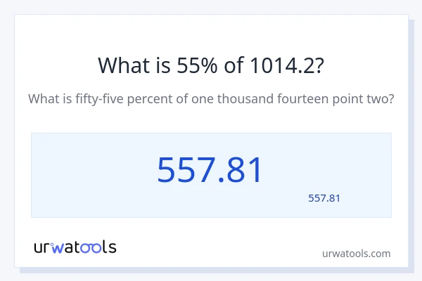 1014.2 کا 55% کیا ہے؟