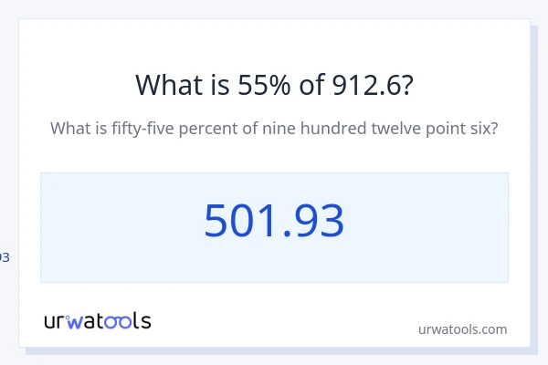 912.6 യുടെ 55% എന്താണ്?