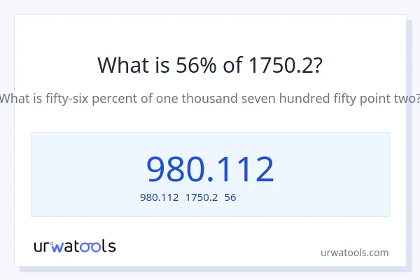 1750.2の56%は何ですか?
