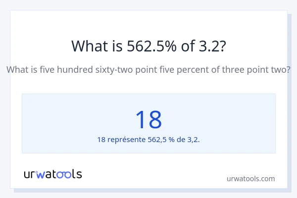 Quel est 562.50% de 3.2 ?