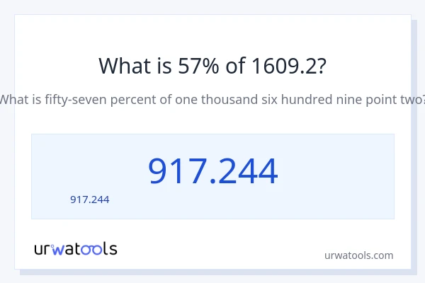 57% ของ 1609.2 คือเท่าไร?