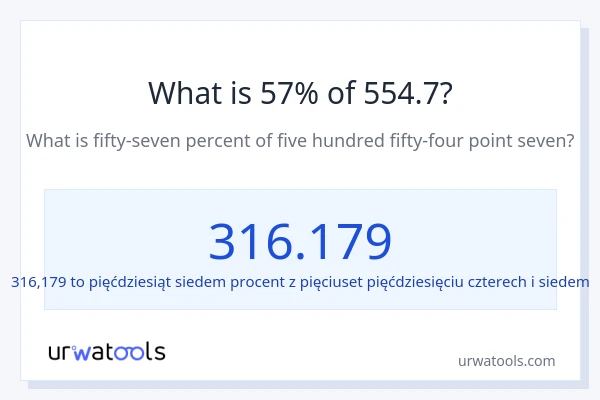 Ile wynosi 57% z 554.7?