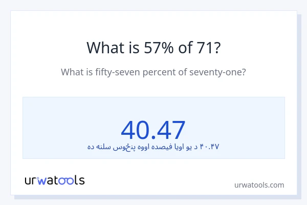 د 71 57٪ څومره دی؟