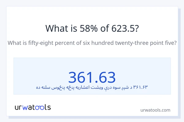 د 623.5 58٪ څومره دی؟