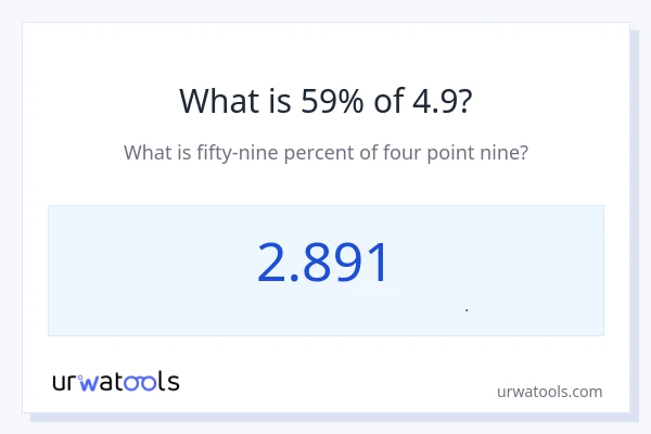 59% از 4.9 چقدر است؟